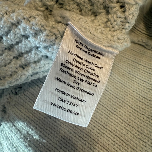 Haven Well Within Organic Cotton Sweater - Light Blue Open Knit (Size Small) - Picture 5 of 6